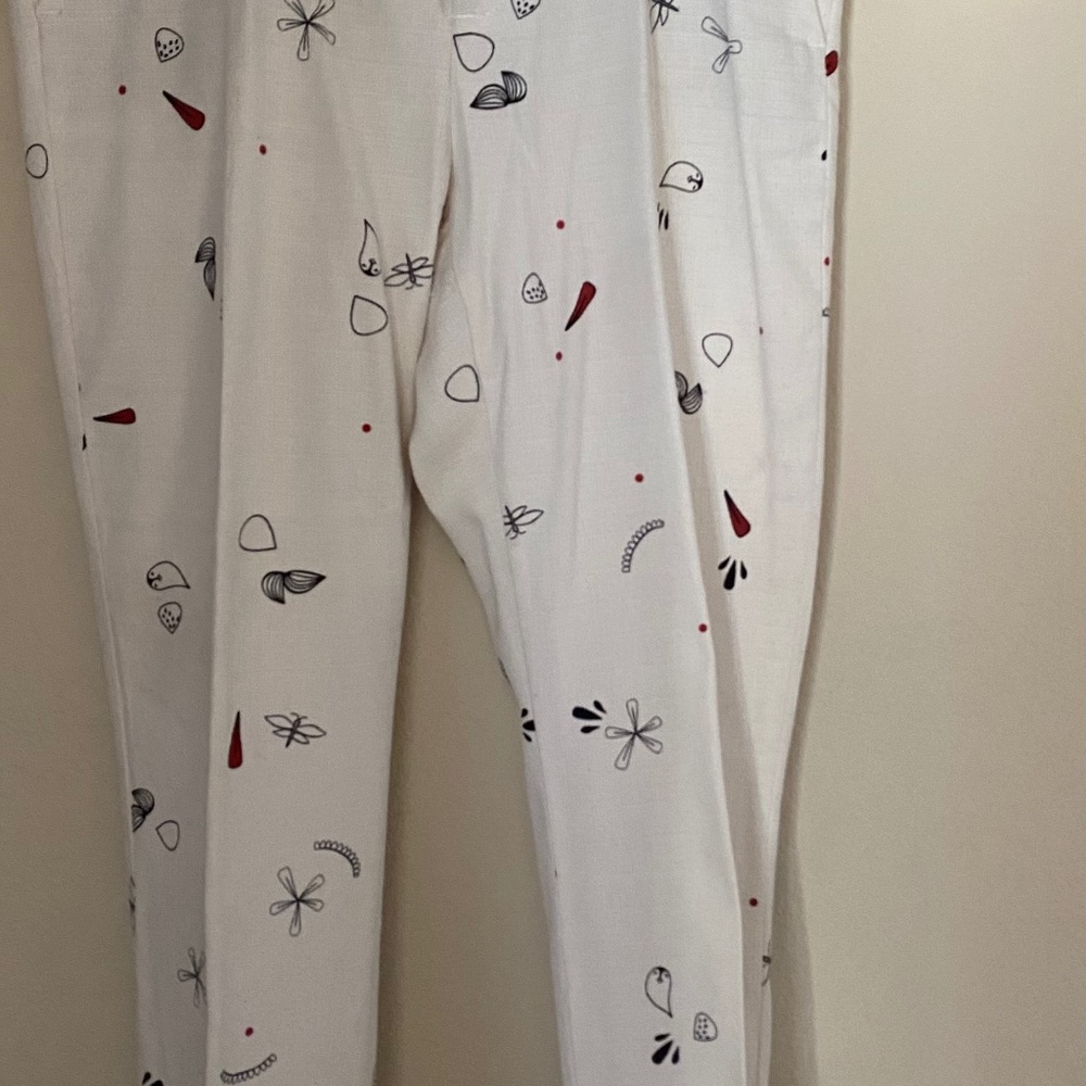 Zara Basic Collection Floral Print Stretch Cigarette Cropped Trouser. Pants L